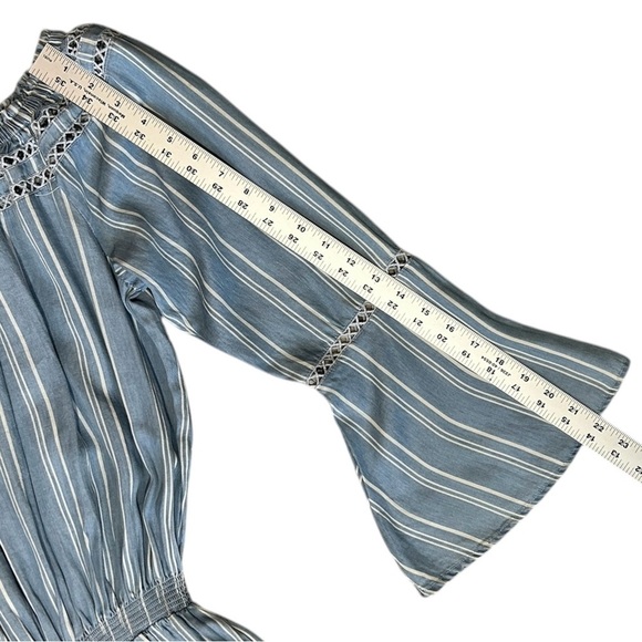 WALTER BAKER Milan Jumpsuit sz XL Blue w/White Stripe Crop Wide Leg W2664 - Picture 5 of 8